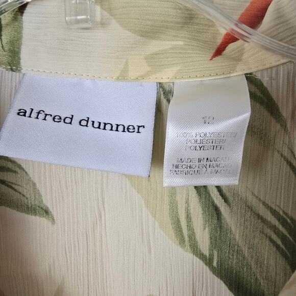 Alfred Dunner Bird Of Paridise Grannycore Tropical Hawaiian  Retro Button Top 12 - Picture 3 of 15